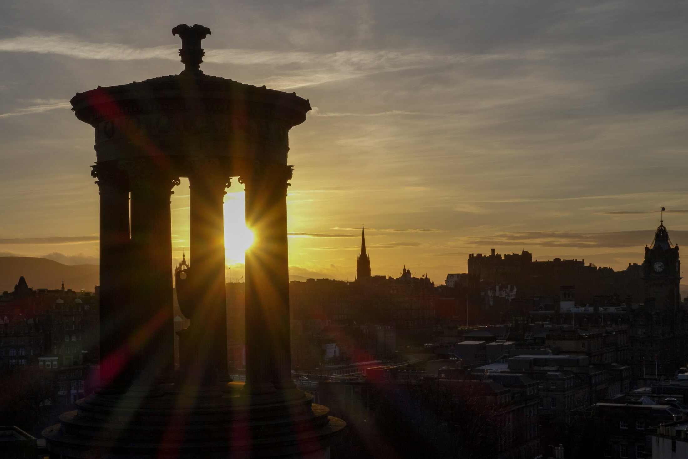 Sonnenuntergang in Edinburgh